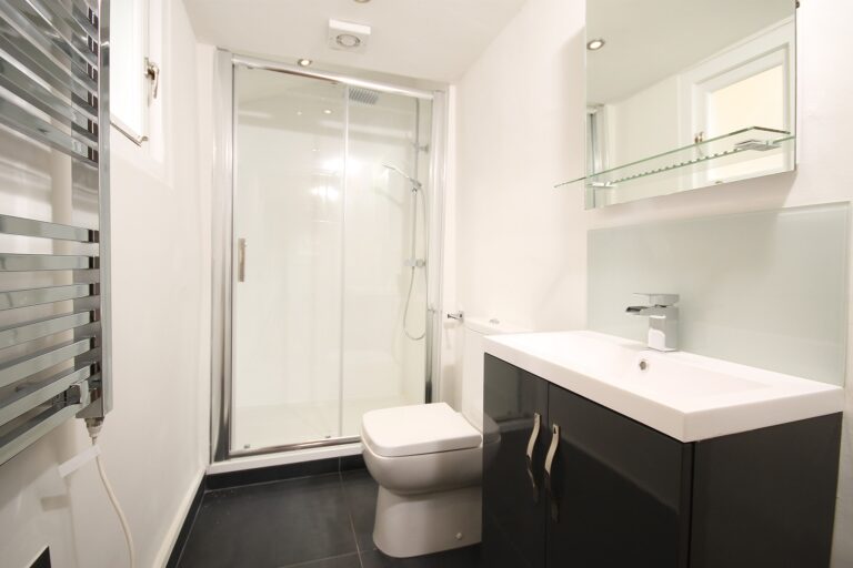bathroom with walk in shower after Houston bathroom remodeling
