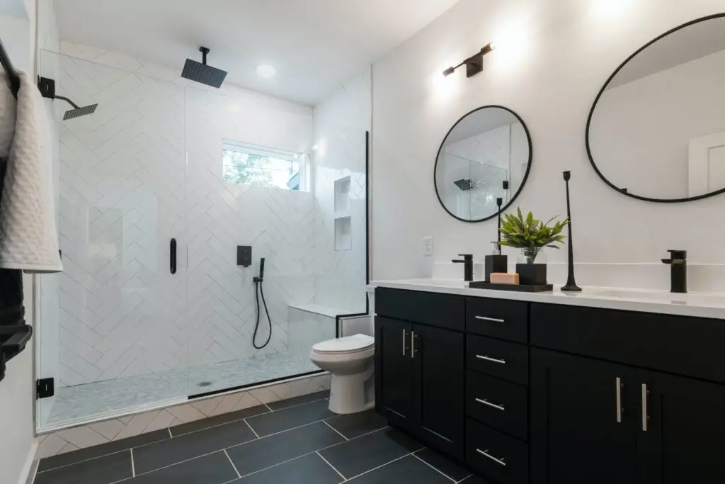 modern shower after Houston bathroom remodeling