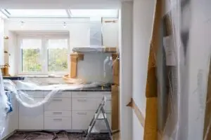 Kitchen during remodel after consulting with Houston plumber