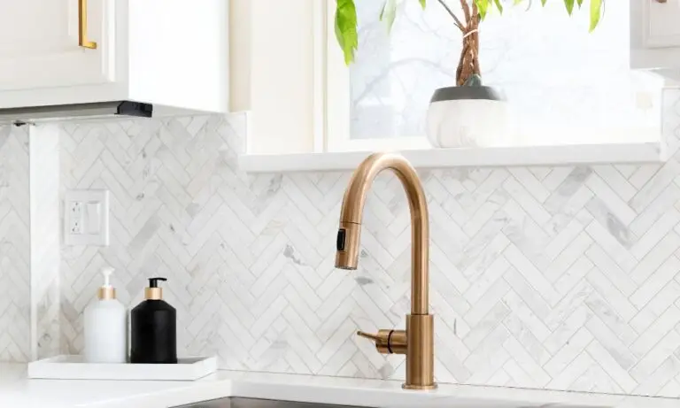 modern new kitchen faucet installed by Houston residential plumber